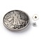 Alloy & Iron Craft Solid Screw Rivet, DIY Leather Craft Nail, Flat Round, Electrophoresis Black, 30x8mm, Hole: 2mm, Screw: 5x4mm and 7x4.5mm
