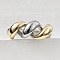 Brass Open Cuff Rings, Cadmium Free & Lead Free, Twist Shape, Platinum & Golden, 10.5mm,US Size 9(18.9mm)
