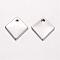 Tarnish Resistant 201 Stainless Steel Pendants, Rhombus, Tag Pendants, Stainless Steel Color, 17x14x1mm, Hole: 1.5mm