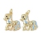 Brass Micro Pave Cubic Zirconia Pendants, Cadmium Free & Nickel Free & Lead Free, with Enamel and Jump Ring, Horse Charms, Light Blue, 17.5x14.5x3mm, Hole: 3.4mm