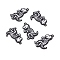 Halloween Alloy Enamel Pendants, Electrophoresis Black, Skull Dinosaur, WhiteSmoke, 33.5x21x1.5mm, Hole: 1.8mm