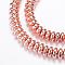 Electroplate Non-magnetic Synthetic Hematite Bead Strands, Rondelle, Rose Gold Plated, 6x3mm, Hole: 1mm, about 125~133pcs/strand, 15.7 inch