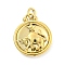 304 Stainless Steel Pendants Rhinestone Settings, Round with Constellations, Taurus, 20.5x17x3.5mm, Hole: 3.5x2mm, Fit for 0.9mm Rhinestone