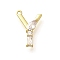 Brass Micro Pave Cubic Zirconia Pendants, LetterA-Z Charms, Golden, Letter Y, 16x11x2.5mm, Hole: 1mm