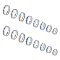 16Pcs 8 Size Stainless Steel Grooved Finger Rings Set with Enamel for Women, Stainless Steel Color, Inner Diameter: 16.1~23mm, 2Pcs/size