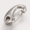 Tarnish Resistant 304 Stainless Steel Push Gate Snap Keychain Clasp Findings, Stainless Steel Color, 15x7x4mm, Hole: 2x3mm