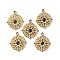 Natural Lapis Lazuli Pendants, Flat Round Charms, with PVD Vacuum Plating Real 18K Gold Plated 201 Stainless Steel Findings, 22x19.5x3.5mm, Hole: 1.8mm