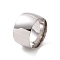 Non-Tarnish 201 Stainless Steel Wide Plain Band Ring for Women, Stainless Steel Color, Inner Diameter: 17mm