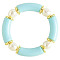 Fashionable Women's Chunky Curved Acrylic Tube Beads Stretch Bracelets, Light Cyan