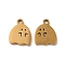 Ion Plating(IP) 304 Stainless Steel Charms, Ghost Charm, Real 18K Gold Plated, 14x11x1.5mm, Hole: 2mm