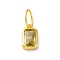 925 Sterling Silver Cubic Zirconia Charms, Colours, Rectangle, Pale Goldenrod, 8x5x2mm, Hole: 5x3mm