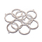 Tarnish Resistant 201 Stainless Steel 2-Loop Link Pendants, Ring with Flower, Stainless Steel Color, 43x38.5x0.6mm, Hole: 1.6mm and 2mm