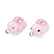 Opaque Resin Pendants, Tortoise Charms, Pearl Pink, 25x12.5x9mm, Hole: 2mm