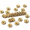 Brass Rhinestone Spacer Beads, Grade A, Straight Flange, Unplated, Rondelle, Crystal, 8x3.8mm