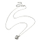 Crystal Rhinestone Heart Pendant Necklace with Cable Chains, Brass Necklace for Women, Platinum, 17.32 inch(44cm)