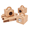 Cardboard Box, Sqaure, with PVC Visual Window, Camel, 10x10x12.8cm