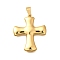 304 Stainless Steel Pendants, Cross Charm, Golden, 43x36x5.5mm, Hole: 9.5x5mm