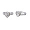 Non-Tarnish 304 Stainless Steel Heart with Word Love You Open Cuff Ring for Women, Stainless Steel Color, US Size 6 1/2(16.9mm)