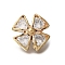 Rack Plating Brass Micro Pave Cubic Zirconia Pendants, Long-Lasting Plated, Lead Free & Cadmium Free, Flower Charms, Golden, 17x17x7.5mm, Hole: 1.8mm