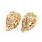 Brass Pendants, Cadmium Free & Nickel Free & Lead Free, with Clear Cubic Zirconia, Ring, Real 18K Gold Plated, 9.5x4x7mm, Hole: 1.2mm, Inner diameter: 4mm.