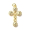 Brass Micro Pave Clear Cubic Zirconia Pendants, Cross Charms, with Jump Ring, Real 18K Gold Plated, 29.5x17x3mm, Hole: 3mm