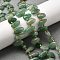 Natural Green Aventurine Beads Strands, Nuggets, Top Drilled, Tumbled Stone, with Seed Beads , 9.5~20x4~9x4.5~6mm, Hole: 1mm, about 49~60pcs/strand, 14.96''~16.14''(38~41cm)