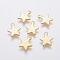 304 Stainless Steel Charms, Star, Real 18k Gold Plated, 10x8x0.8mm, Hole: 1.4mm