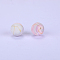 Printed Round Silicone Focal Beads, Lavender Blush, 15x15mm, Hole: 2mm