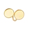 304 Stainless Steel Open Cuff Ring Findings, Pad Ring Setting, Flat Round, Real 18K Gold Plated, Inner Diameter: 17mm, Tray: 14mm