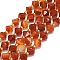 Natural Banded Agate Beads Strands, Faceted, Rhombus, 8~8.5x8~8.5mm, Hole: 1mm, about 37pcs/strand, 15.35''(39cm)