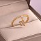 Brass Micro Pave Cubic Zirconia Finger Rings for Women, Golden, Star, 13x7mm, US Size 8(18.1mm)