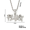 Street Style Sparkling Alloy Crystal Rhinestones Word PLUG Pendant Necklace, Platinum, 23.62 inch(60cm)