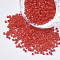 11/0 Grade A Glass Seed Beads, Cylinder, Uniform Seed Bead Size, Baking Paint, Red, about 1.5x1mm, Hole: 0.5mm, about 20000pcs/bag