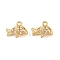 Ocean Theme Brass Micro Pave Cubic Zirconia Charms, Long-Lasting Plated, Nickel Free, Real 18K Gold Plated, Fish, 9x11x4.5mm, Hole: 1.2mm