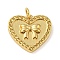 Rack Plating Brass Pendants, with Jump Ring, Cadmium Free & Lead Free, Long-Lasting Plated , Heart, Real 18K Gold Plated, 16x18x3mm, Hole: 3.4mm