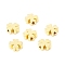 Brass Beads, Long-Lasting Plated, Clover, Real 18K Gold Plated, 8x8x3mm, Hole: 1.4mm