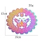 Stainless Steel 3D Wind Spinners, for Outside Yard and Garden Decoration, Flower with Butterfly, Rainbow Color, 150mm
