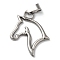 Non-Tarnish 304 Stainless Steel Pendants, Hollow Horse Head Charms, Stainless Steel Color, 22.5x19x1.5mm, Hole: 3.5x6.5mm
