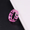Transparent Resin Finger Rings, Butterfly, Fuchsia, Inner Diameter: 16mm