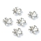 Non-Tarnish 304 Stainless Steel Bead Caps, 5-Petal, Flower, Stainless Steel Color, 9x9x2.2mm, Hole: 1.2mm
