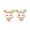 Brass Micro Pave Cubic Zirconia Pendants, Cadmium Free & Lead Free, with Shell and ABS Pearl, Real 18K Gold Plated, Rabbit, Clear, 22x20.5x3mm, Hole: 3mm