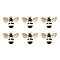 6Pcs Rack Plating Alloy Enamel Pendants, with Crystal Rhinestone, Cadmium Free & Nickel Free & Lead Free, Light Gold, Bees, White, 19x23x5mm, Hole: 1.4mm