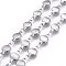 Tarnish Resistant 304 Stainless Steel Link Chains, Soldered, Flat Round, Stainless Steel Color, 11x6x1.5mm