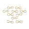Brass Connector Charms, Infinity Links, Real 14K Gold Plated, 8x17.5x2.5mm, Hole: 6x5mm