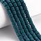 Polymer Clay Bead Strands, Column, Teal, 5~7x6mm, Hole: 1.5~2mm, about 61~69pcs/strand, 15.74 inch