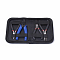 45# Carbon Steel Jewelry Plier Sets, including Wire Cutter Plier, Round Nose Plier, Side Cutting Plier and Split Ring Plier, Black, 16x11.5x3cm, 4pcs/set