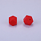 Hexagonal Silicone Focal Beads, Crimson, 23x17.5x23mm, Hole: 2.5mm