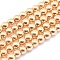 Electroplate Non-magnetic Synthetic Hematite Beads Strands, Grade AAA, Long-Lasting Plated, Round, Light Gold Plated, 4mm, Hole: 1mm, about 105pcs/strand, 15.7 inch(40cm)