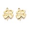 304 Stainless Steel Pendants, Clover Charm, Real 14K Gold Plated, 18x14x1.5mm, Hole: 1.2~1.4mm