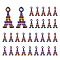 Colorful Alloy Pendants, Eiffel Tower, Rainbow Color, 16x8.5x5mm, Hole: 1.5mm, 40pcs/box